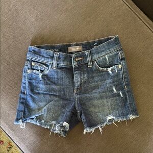 Abercrombie & Fitch Blue Jean Shorts Distressed Mid-Thigh